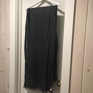 JCrew dark gray scarf with tassels